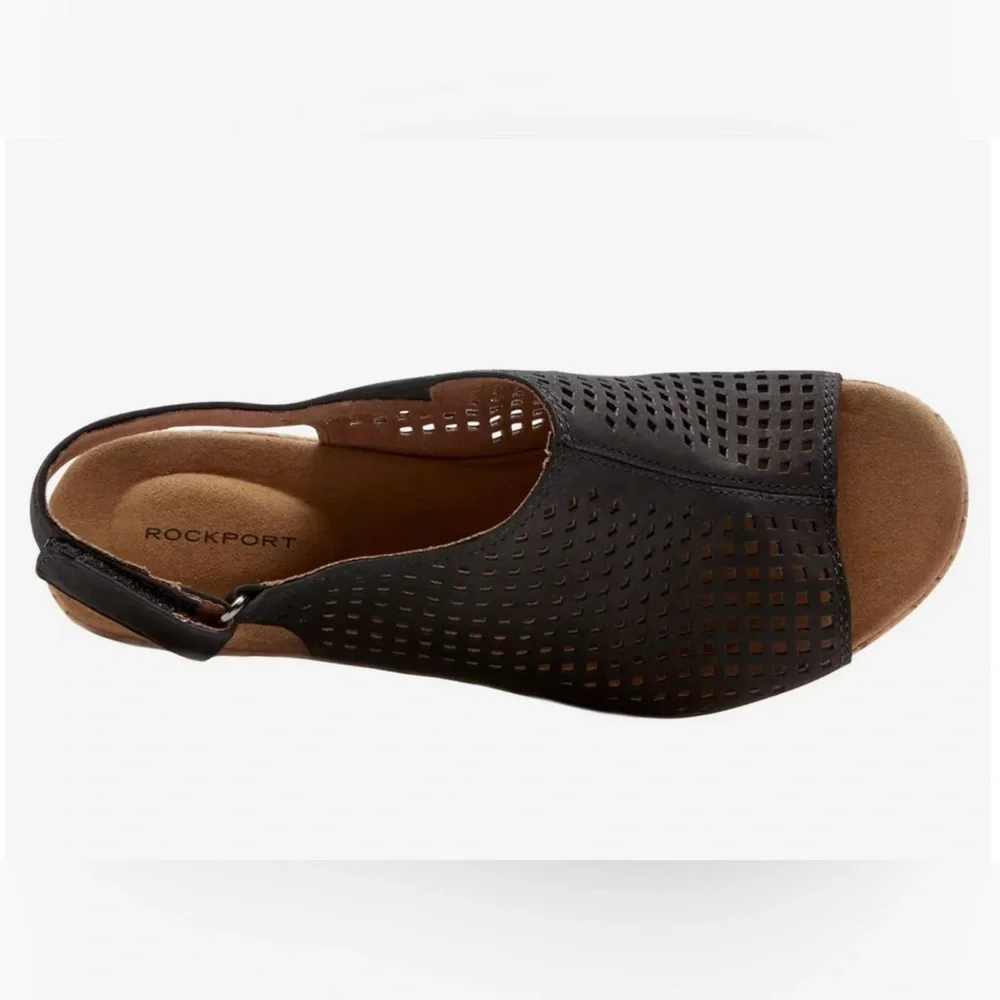 NWT Rockport Brian Size 9M Sling Wedge Sandal New $150 Retail Shoes